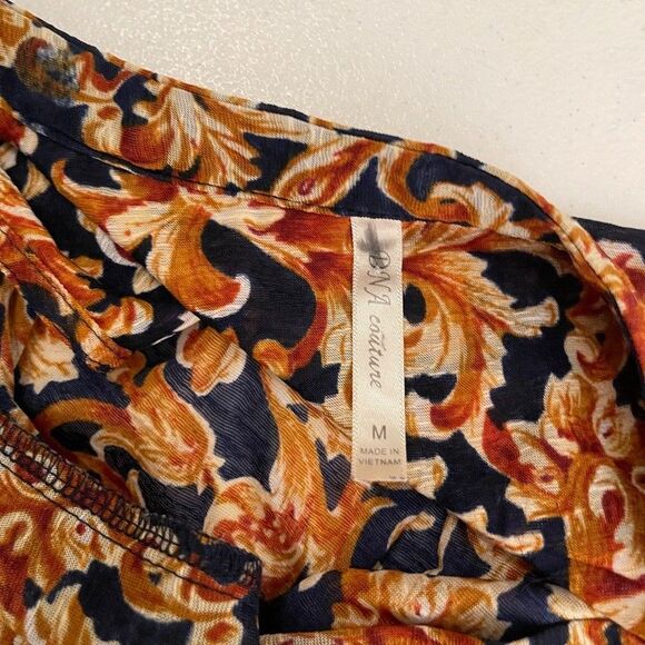 DNA Collective Blouse Women's Medium V-Neck Sleeveless Sheer Tank Top Printed - Picture 7 of 9